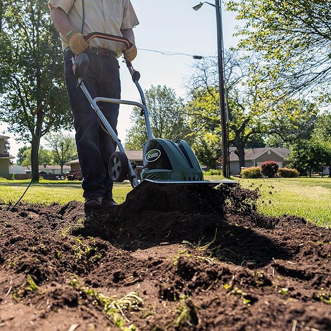 Scotts Outdoor Power Tools TC70135SS Garden Tiller, 16-Inch, 13.5-Amp, Green