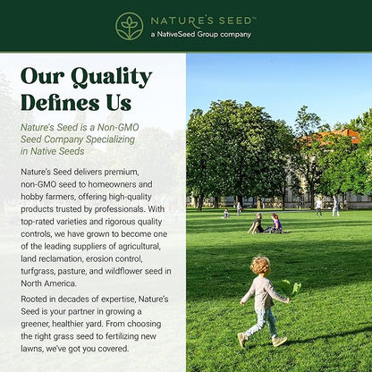 Nature's Seed TWCA Water-Wise Northwest Turf Grass Seed Mix Blend, Shade and Drought Tolerant, for Garden, Lawn, Yard, Low Water, Requires 30-50% Less, 5 Lbs