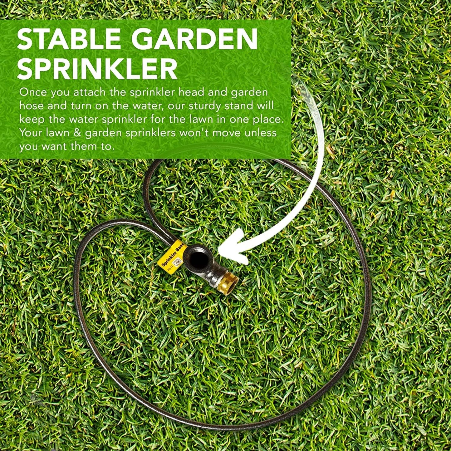 Yard Butler Ring Base Sprinkler Stand - Durable Gardening Supplies for Lawn Care - Sturdy Design for Sprinkler Stability - Water Lawn & Garden Evenly - 3/4" Head