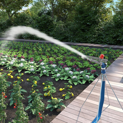 1'' Agriculture Irrigation Spray Gun Sprinkler Large-Area Irrigation Spray Gun Garden Farm Watering Sprinkler 360° Adjustable Watering for Farms, Orchards, Tea Gardens, Forestry