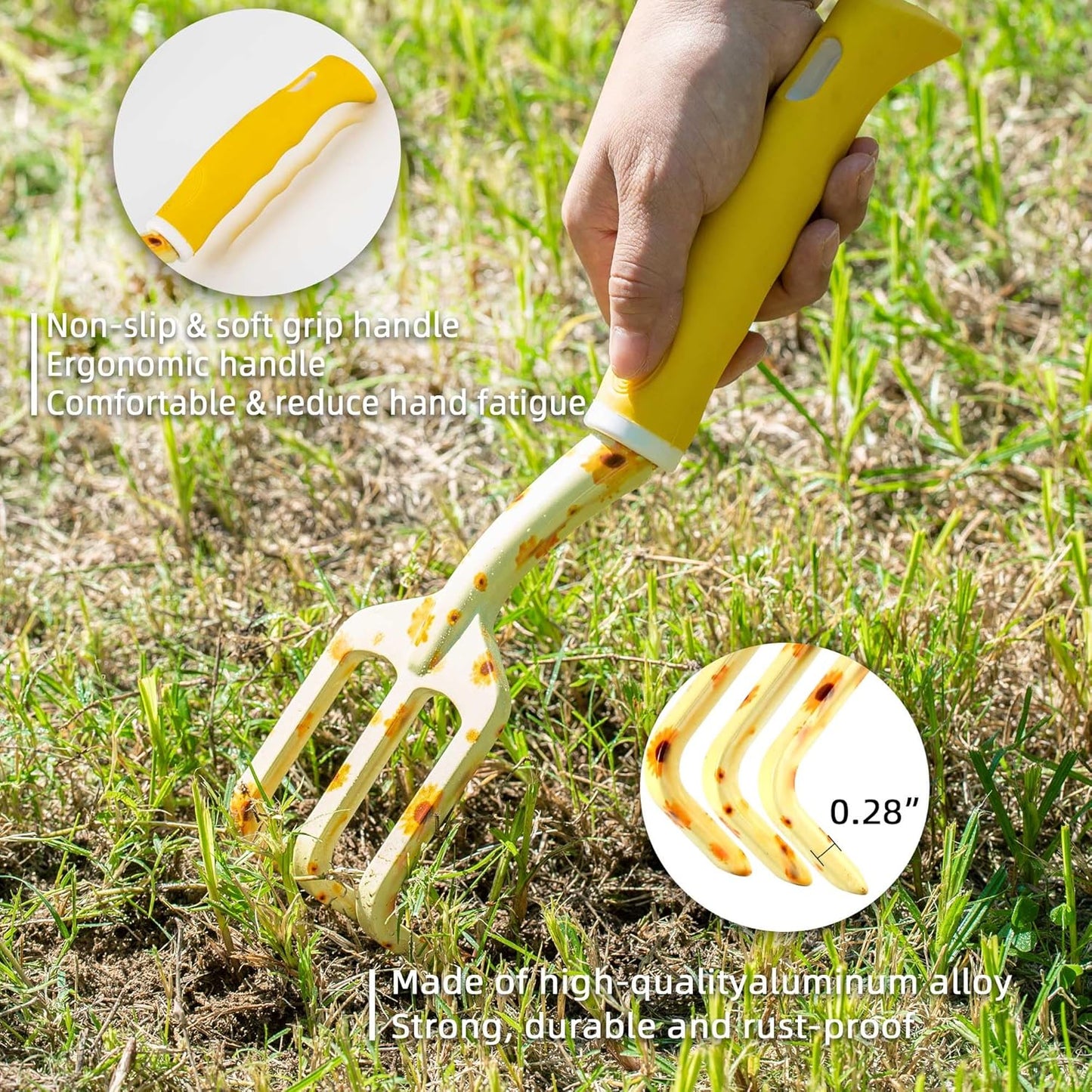 Sunflower Gardening Gifts for Women, Garden Tool Set, Heavy Duty Gardening Hand Tools with Garden Tool Bag,Yellow