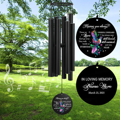 Personalized 36" Memorial Wind Chimes, Bereavement Gift to Honor a Loved One's Remembrance, Sympathy Gift for Loss of Mother Father Husband, for Outdoor Garden
