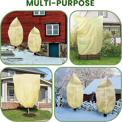 78x41inches Plant Covers Freeze Protection,2 Packs Thickened 2.82oz/yd² Frost Cloth for Outdoor Plants,Winter Tree Covers with Zipper&Drawstring,Plant Blanket for Winter Plant Covers Freeze Protection