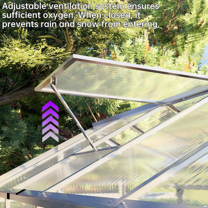 CQZY 6x6 FT Aluminum Greenhouse for Outside,Silver