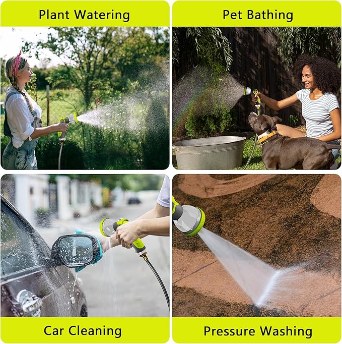 Retractable Garden Hose Reel,1/2 in x 150 ft Wall Mounted Garden Hose Reel,UV Resistant with 10 Pattern Nozzle,Any Length Lock, Slow Return System,180°Swivel Bracket(Green)