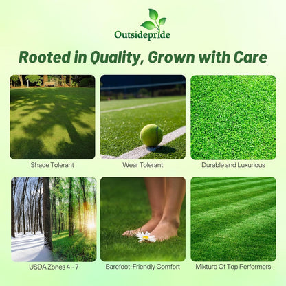 Outsidepride Showtime Perennial Lawn Grass Seed Mix - 10 lbs. Premium Blend of Creeping Red Fescue, Rye Grass & Kentucky Bluegrass Seed for Sports Fields, OptiGrowth Coated for Better Establishment