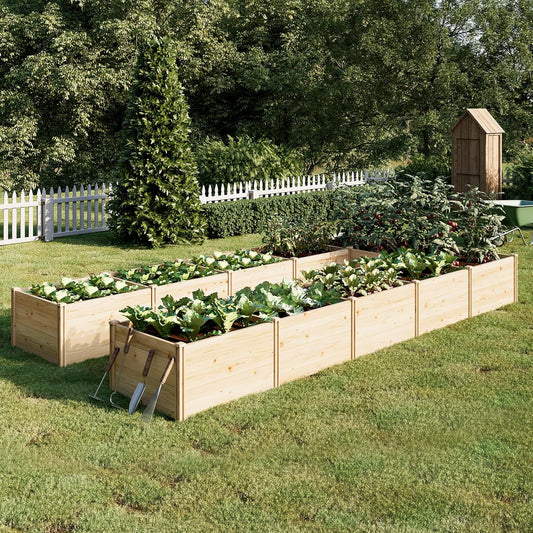 PaPaJet Raised Garden Bed for Outdoor, Eleven GridsDeep Large Planter Box for Gardening, Vegetables, Flowers, Herbs（7.5× 14.8× 1.6FT）