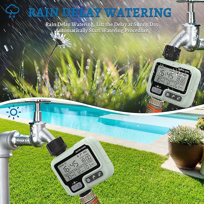 Hose Timer,Sprinkler Timers for Watering,Automatic Outdoor Water Timer,Garden Irrigation System Controller,Timed Sprinklers for Yard,Hoses Timer for Lawn,Misting Cooling
