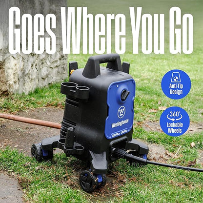 Westinghouse ePX3100 Electric Pressure Washer, 2300 Max PSI 1.76 Max GPM with Anti-Tipping Technology, Onboard Soap Tank, Pro-Style Steel Wand, 5-Nozzle Set, for Cars/Fences/Driveways/Home/Patios