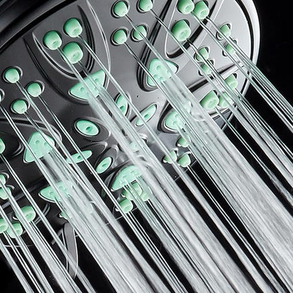 AquaDance Antimicrobial – Anti-Clog High-Pressure 6-Setting Hand Shower with Microban Nozzle Protection from Growth of Mold, Mildew & Bacteria for Stronger Shower! 3 Jet Color Choices – 4" Coral Green
