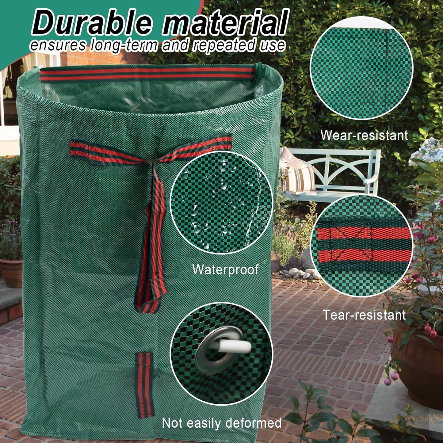 53 Gallon 1/2/3-Pack Leaf Bags,Yard Maintenance Must Haves,Large Yard Dustpan-Type Reusable Lawn Bags Yard Waste Bags,Foldable Garden Leaf Collector for Leaves,Debris,Clippings,Lawn Trash