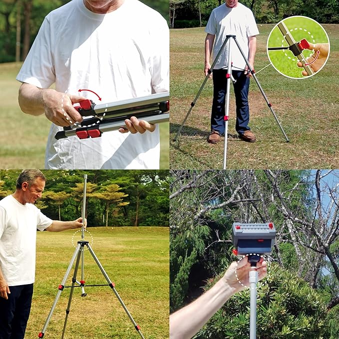 Eden 94154 PRO The Heaviest Weight Tripod (5.37 lbs) Adjustable 4-Way Mini Turbo Metal Oscillating Sprinkler W/Quick Connect Starter Set, Covers up to 4,069 sq. ft. Telescoping Tripod Style