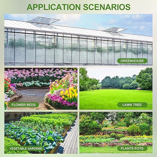 223FT Drip Irrigation System, Automatic Drip Irrigation Kit with 1/2'' 1/4'' Tubing Hose and Accessories,Adjustable Nozzle Garden Watering System,for Patio/Lawn/Garden Bed/Yard