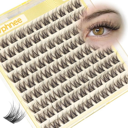 12MM Lash Clusters Short Natural Eyelash Cluster 3D Fluffing Individual Lashes CC-Curly Cluster Eyelash Extensions 99Pcs Wispy Cluster Lashes for Daily Wear