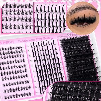 wiwoseo Spikes Lash Clusters with Bottom Lash Clusters Volume Individual Lashes Cluster Eyelash Extensions Wispy Eyelash Clusters Lash Spikes Manga Cluster Lashes with Spikes (5-21MM)