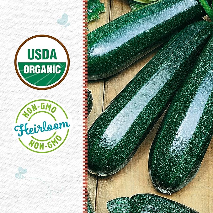 Back to The Roots 100% Organic Heirloom Seeds - Zucchini Value Pack (5.6g Total)