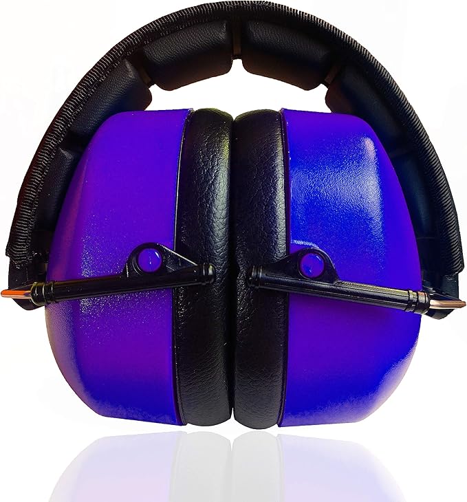 DECIBEL DEFENSE Professional Safety Ear Muffs 37dB NRR - The HIGHEST Rated & MOST COMFORTABLE Ear Protection for Shooting & Industrial Use - PROFESSIONAL HEARING PROTECTION (PURPLE)