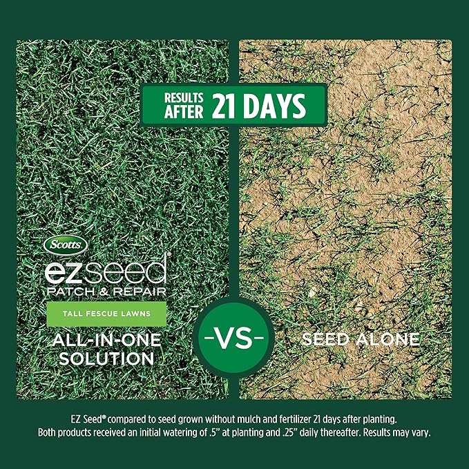 Scotts EZ Seed Patch & Repair Tall Fescue Lawns Combination Mulch, Grass Seed and Fertilizer for Bare Spots and Repair, Grows Anywhere, 3.75 lb.