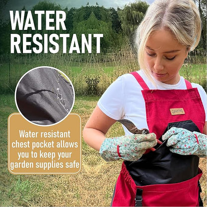 Grampa's Garden Apron - Cross Back Gardening Apron With Pockets For Women & Men | Harvest Apron with Large Kangaroo Pouch