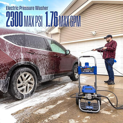 Westinghouse WPX2300e Electric Pressure Washer, 2300 Max PSI and 1.76 Max GPM, Induction Motor, Onboard Soap Tank, Spray Gun and Wand, 5 Nozzle Set, for Cars/Fences/Driveways/Homes/Patios/Furniture