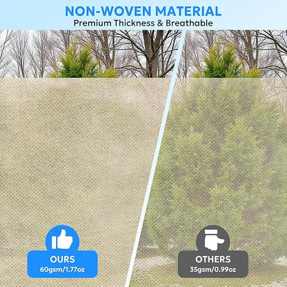 MIXC 4 Packs 2 Size Plant Covers Freeze Protection, Winter Plant Cover Cold Weather Tree Frost Cloth Warm Blankets Shrub Covers for Outdoor Plant (47''×71''+71×83'')