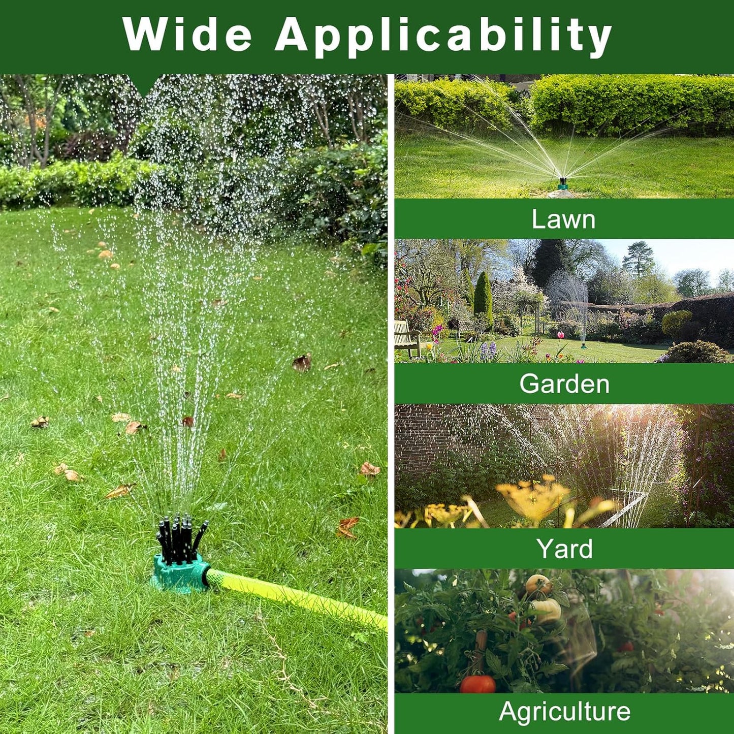 360 Degree Adjustable Garden Sprinkler Lawn Sprinklers for Yard Water Sprinkler for Lawn Flexible Angle Control Ideal for and Vegetable Garden Efficient Irrigation System (2)
