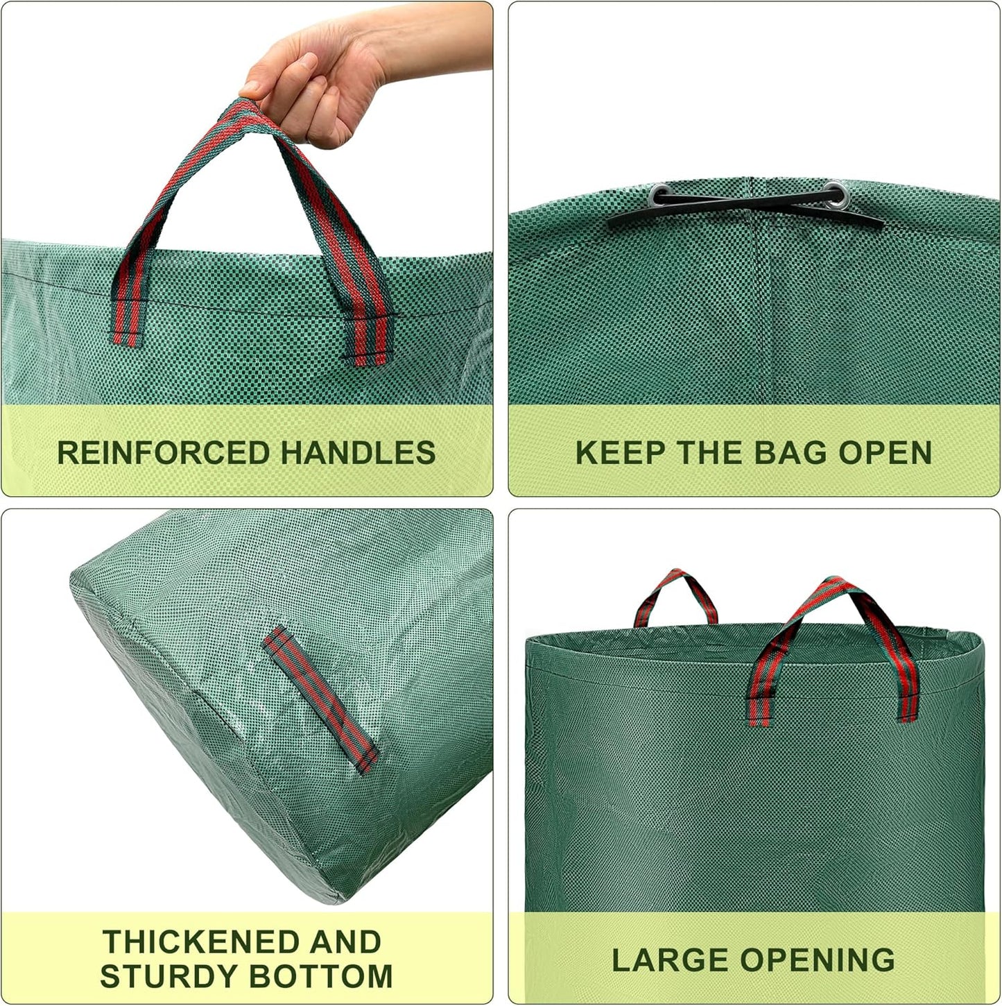 Reusable Leaf Storage Bag, 72 Gallon Large Capacity - Waterproof & Tear-Resistant Yard Waste Bag with Reinforced Handles