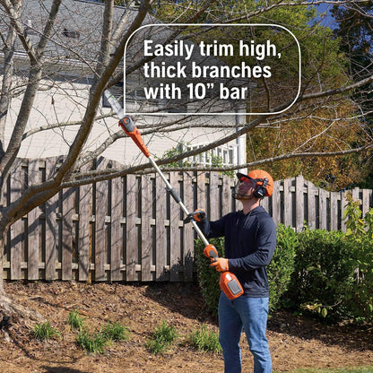 Husqvarna DP110 Pole Saw Attachment, 10-Inch FLXi Compatible Electric Pole Saw Attachment, Hook and Harness Included for Easy Storage and Additional Support