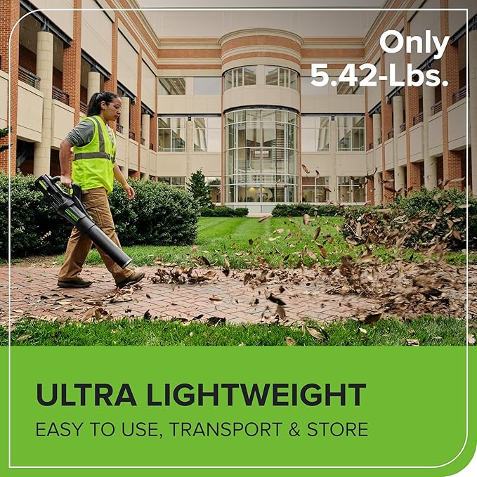 Greenworks 82V Brushless (760 CFM / 140 MPH) Cordless Leaf Blower, 4.0Ah Battery and Dual Port Charger (Great for Landscapers and Professionals)
