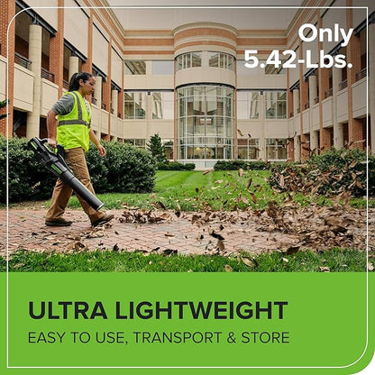 Greenworks 82V Brushless (760 CFM / 140 MPH) Cordless Leaf Blower, 4.0Ah Battery and Dual Port Charger (Great for Landscapers and Professionals)