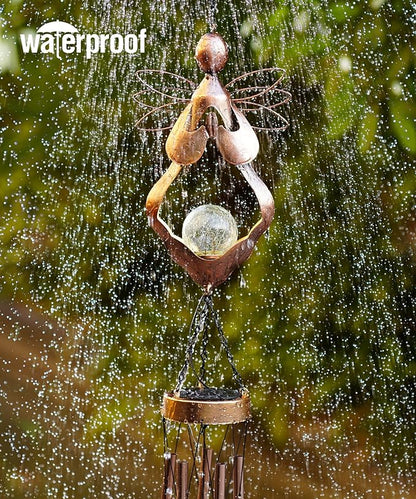 Wind Chimes Outdoor Indoor Decor: Birthday Gifts for Mom Grandma - Outside Lights for Garden Yard Patio Porch (Angel)
