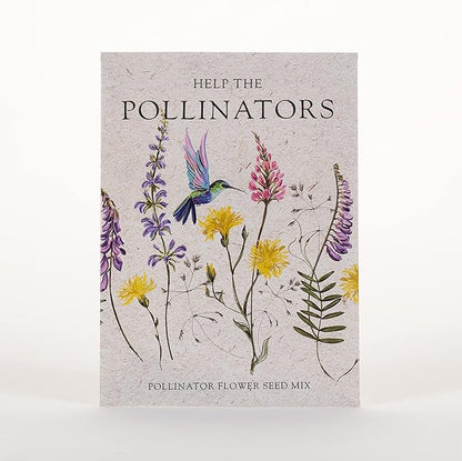 Bentley Seed Co. | Help Pollinators Kraft Hummingbird | 25 Non-GMO, Non-Coated Wildflower Seed Packets for Planting | Flower Seeds | Garden Seed to Grow Live Plants | A Beautiful Gift