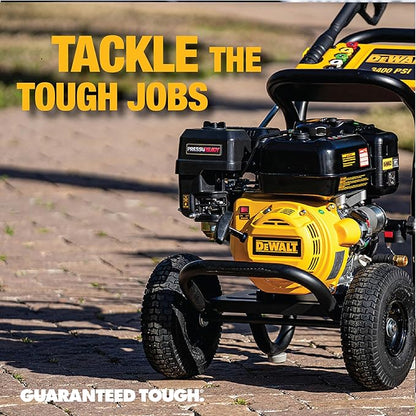 DeWalt DXPW3400PRNB-S PressuReady 3400 PSI Gas Pressure Washer with Quick Start Technology, 2.5 GPM Axial Cam Pump, 208cc Engine, Cold Water, Includes 25-Ft Hose, Nozzles, Spray Gun & Wand, 49-State
