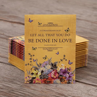 Bentley Seed Co. All You Do Be Done in Love - Wildflower Mix Seed Packets - 25 Seed Packs - Perfect Eco-Friendly Gift for Gardeners & Friends - Non GMO Seeds
