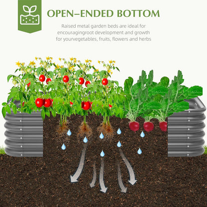 DDK Galvanized Raised Garden Bed, Outdoor Planter Bed, 6x3x1.5ft Metal Planter Box for Gardening and Planting,GD