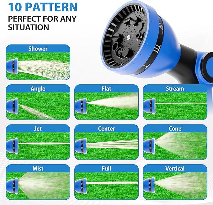 USA Based Retractable Garden Hose Reel, 1/2 in x 50 ft Quick Connect 10-Pattern Sprayer, Wall Mounted Auto Self Retracting Water Hose Reels, UV Resistant Automatic Rewind 180° Mount | Gray