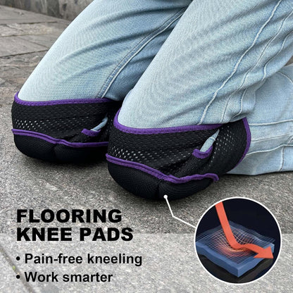 Gardening Knee Pads for Women, Mens Kneeling Pad for House Cleaning Floor Washing Work, Comfortable Knee Protector for Cleaner Gardener, Adjustable Soft Knee Pad for Kneeling on Hard Floor, Purple L (1 pair)