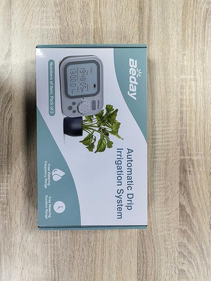 Automatic Plant Waterer Self Watering System Indoor for 15 Potted Plants Pack of 2, Auto Drip Irrigation Kit Programmable Water Timer w Smart Humidity Detection