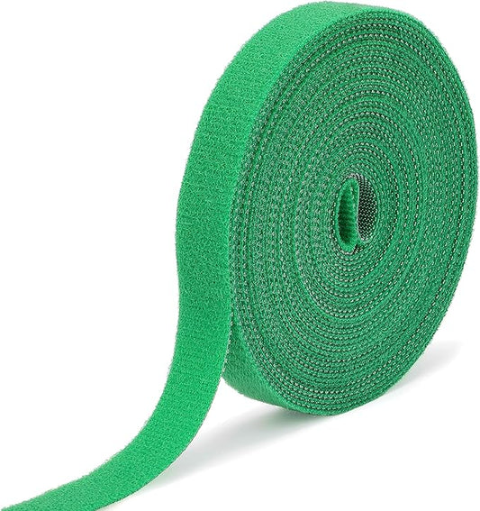 Reusable Plant Ties for Climbing Plants Hook and Loop Green Nylon Plant Straps Tape Double Sided Garden Tie Strap Reusable Adjustable Gentle Support for Vines, Trellis, Tomato (1/2 Inch x 16.4 ft)