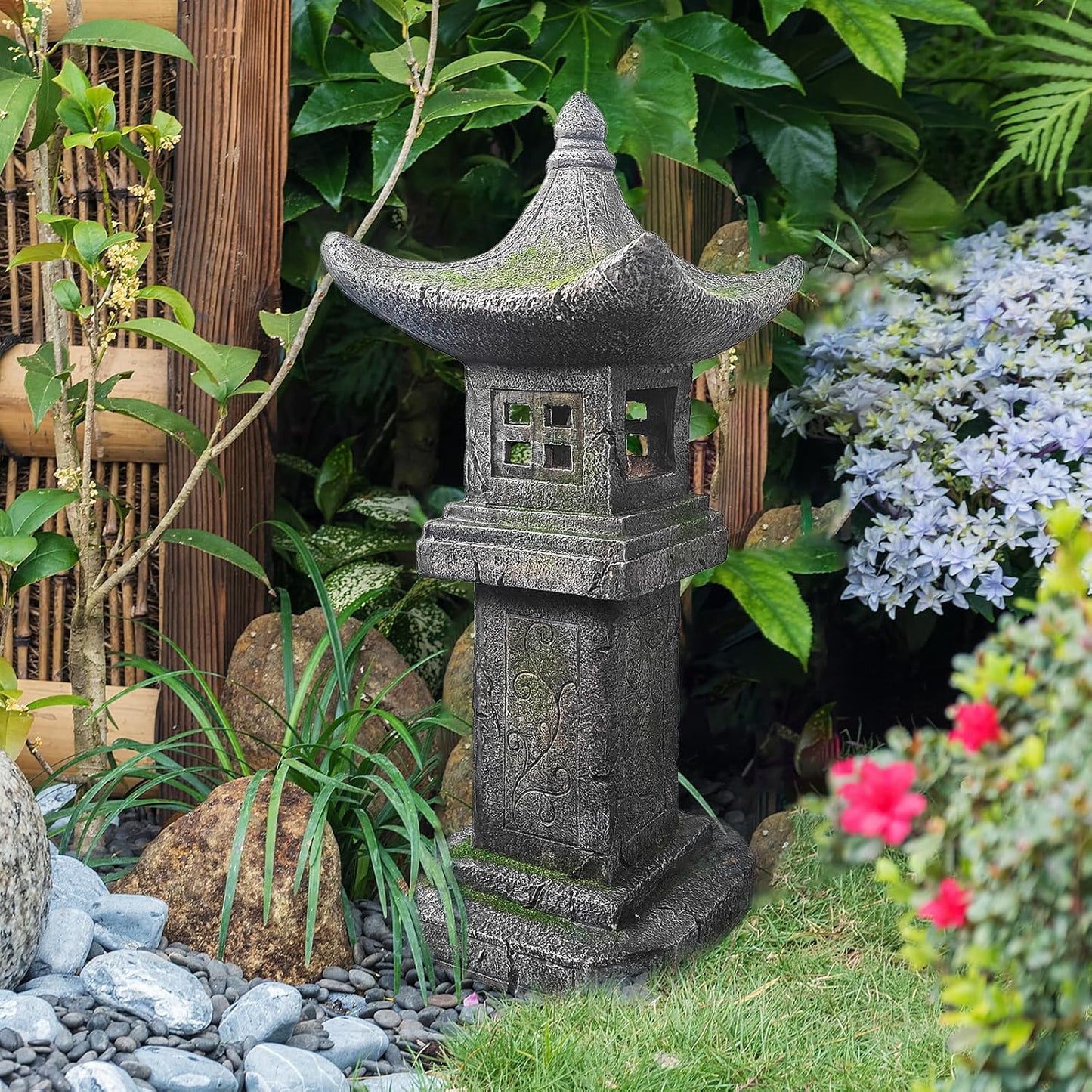 Solar-Powered Pagoda Lamp