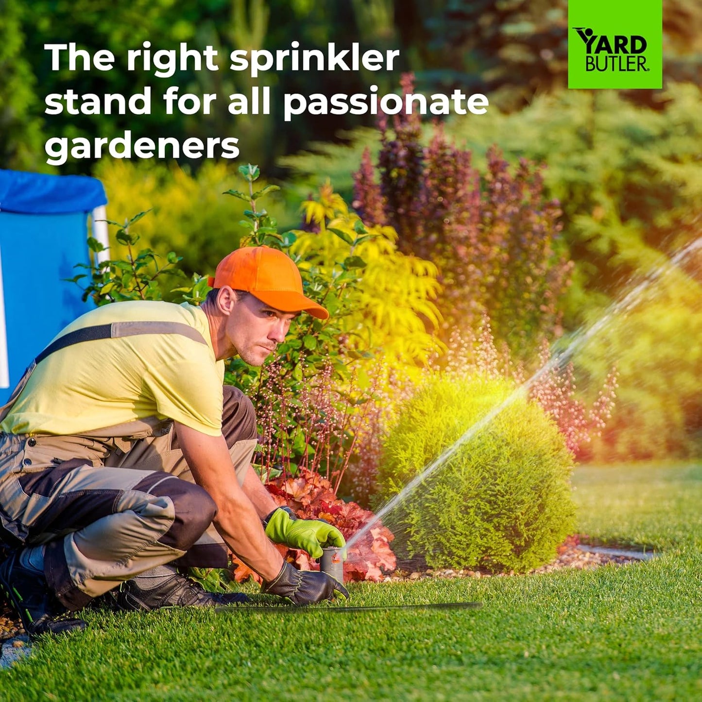 Yard Butler Ring Base Sprinkler Stand - Durable Gardening Supplies for Lawn Care - Sturdy Design for Sprinkler Stability - Water Lawn & Garden Evenly - 1/2" Head