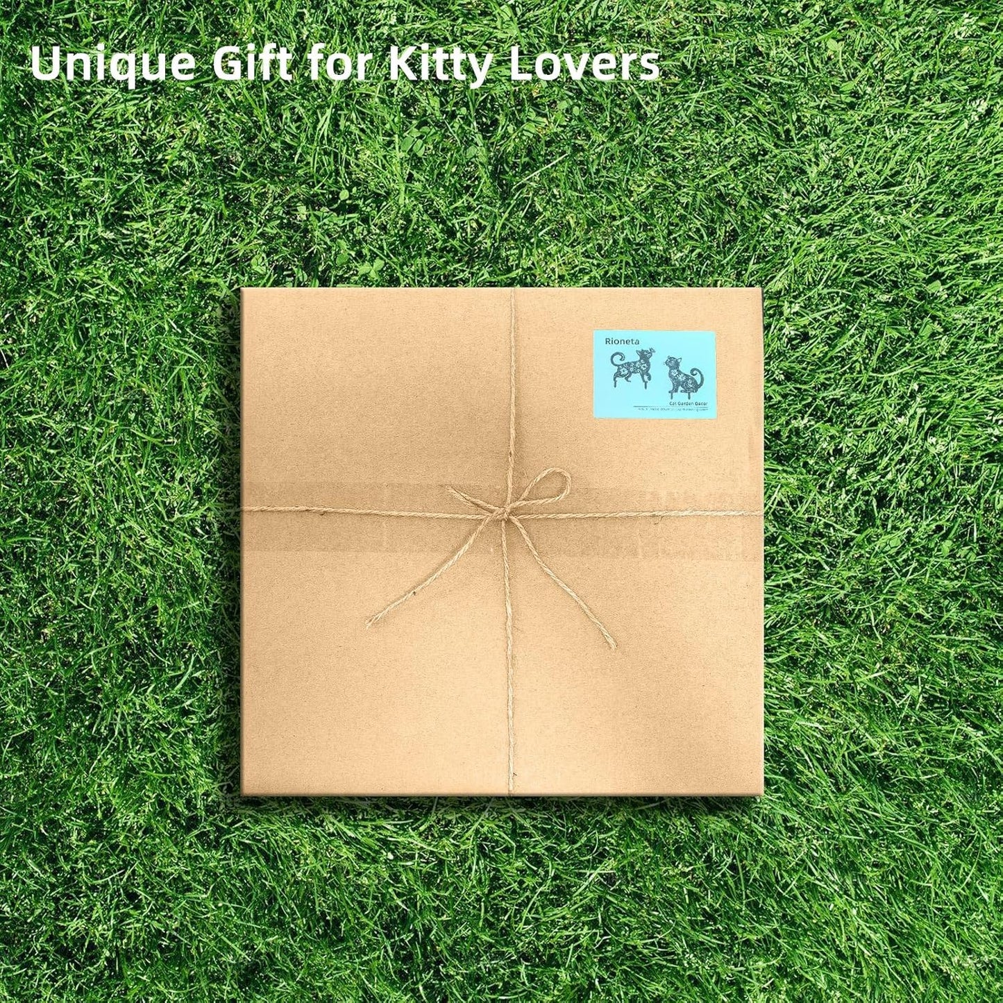 Metal Cat Garden Decor for Outside (2 Pack), 14 Inch Yard Art Stakes,Cat Gifts for Kitty Lovers, Outdoor Lawn Statues and Weather Resistant Yard Art