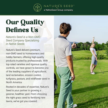 Nature’s Seed Jimmy's Blue Ribbon Mix, Kentucky Bluegrass and Perennial Ryegrass Grass Seed Blend, High-Traffic, for Garden, Lawn, Yard, 5 lbs