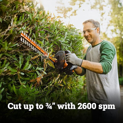 WORX WG261.9 22" 20V Cordless Hedge Trimmer, Battery & Charger Not Included
