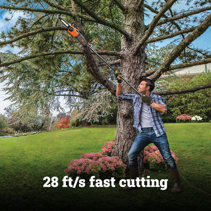 WORX Pole Saw, 8 Amp 10" Electric Pole Saw, Up to 10 ft., 28 ft/s chain speed