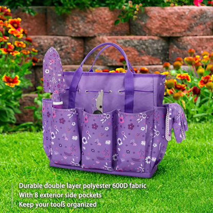 Gardening Gifts for Women, Garden Tool Set, Heavy Duty Gardening Hand Tools with Garden Tool Bag, Purple