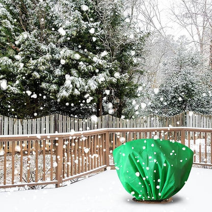 8 Pcs Plant Covers Frost Protection Bag 39.3" x 19.6" Winter Reusable Plants Jacket with Drawstring Shrub Protection Wraps Bags Frost Blanket for Winter Outdoor Garden Plants