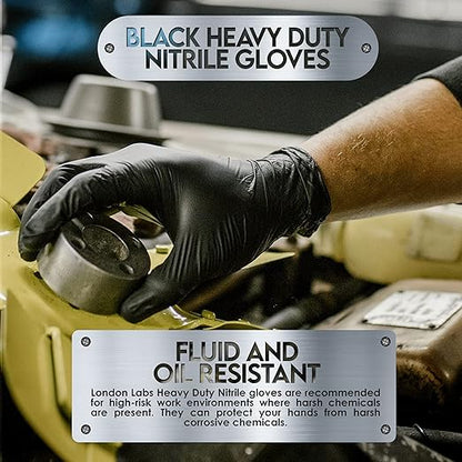Heavy Duty 6 Mil Black Nitrile Gloves - Disposable, Latex & Powder Free | Mechanic, Food Prep & Tattoo | Rubber Gloves for Cooking, Cleaning & Household |Bulk Case of (1000)