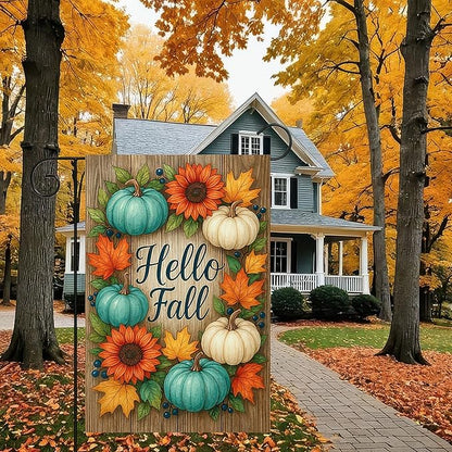 Garden Flags 12x18 Inch Halloween Garden Flag Double-Sided Pumpkin Sunflower Fall Decorations Outdoor Yard Sign Trick or Treat Porch Lawn Decor Autumn Seasonal Banner