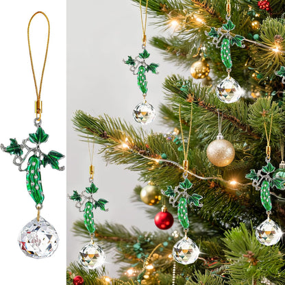 H&D HYALINE & DORA Set of 6 Rhinestones Pickle Crystal Suncatcher Pendant Xmas Cucumber Rainbow Sun Catcher for Windows Garden Home Decor